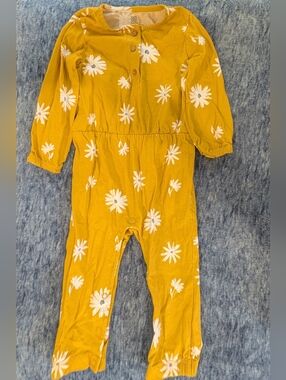 Carter's Mustard Yellow Daisy Print Jumpsuit -100% Cotton